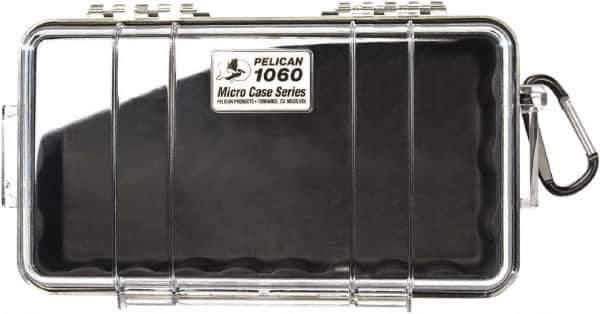 Pelican Products, Inc. - 5-9/16" Wide x 2-5/8" High, Clamshell Hard Case - Clear/Black, Polycarbonate - Industrial Tool & Supply