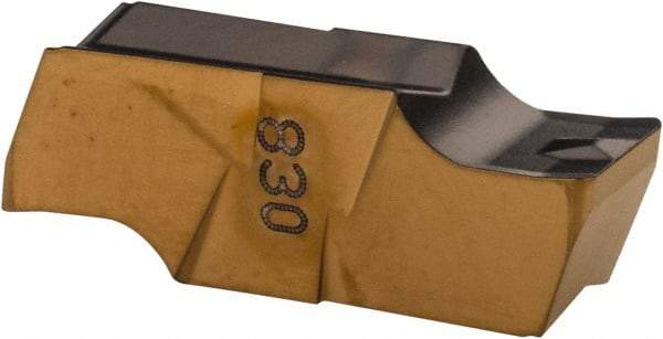 Iscar - 500050GIPI E Grade IC830, 5mm Cutting Width Carbide Grooving Insert - 3.1mm Max Depth of Cut, Neutral, 0.5mm Corner Radius, TiAlN Finish - Industrial Tool & Supply