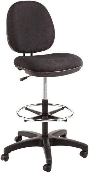 ALERA - 16-3/4 to 18" High Drafting Chair/Stool - 19" Wide x 17" Deep, 100% Acrylic Seat, Black - Industrial Tool & Supply