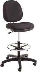ALERA - 16-3/4 to 18" High Drafting Chair/Stool - 19" Wide x 17" Deep, 100% Acrylic Seat, Black - Industrial Tool & Supply