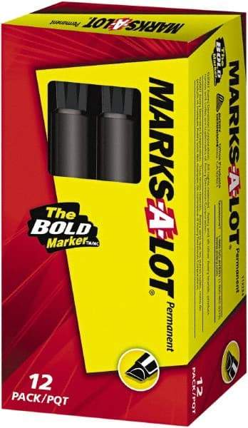 Marks-A-Lot - Brown, Green, Orange, Purple, Blue, Red, Black Permanent Marker - Chisel Tip, AP Nontoxic Ink - Industrial Tool & Supply