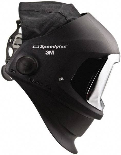 3M - 4-1/4" Window Width x 2-3/4" Window Height, 5, 8 to 13 Shade Auto-Darkening Lens, Front Lift Welding Helmet - Black/Gray PPA Clear/Green Lens - Industrial Tool & Supply