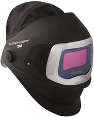 3M - 4-1/4" Window Width x 2-3/32" Window Height, 5, 8 to 13 Shade Auto-Darkening Lens, Front Lift Welding Helmet - Black/Gray PPA Clear/Green Lens - Industrial Tool & Supply
