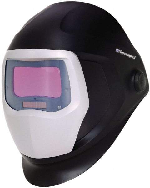 3M - 4-1/4" Window Width x 2-3/32" Window Height, 5, 8 to 13 Shade Auto-Darkening Lens, Fixed Front Welding Helmet - Black/Gray PPA Green Lens - Industrial Tool & Supply