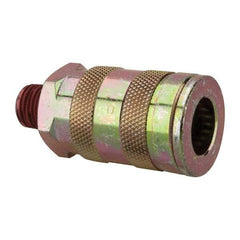Value Collection - 1/4 Male NPT Tru-Flate Automotive Pneumatic Hose Coupler - Steel, 3/8" Body Diam, 1/4" Hose ID - Industrial Tool & Supply