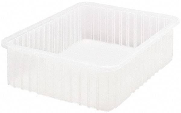 Quantum Storage - Clear Polypropylene Dividable Container - Stacking, 22-1/2" Long x 17-1/2" Wide x 6" High - Industrial Tool & Supply
