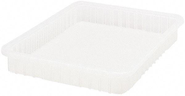 Quantum Storage - Clear Polypropylene Dividable Container - Stacking, 22-1/2" Long x 17-1/2" Wide x 3" High - Industrial Tool & Supply