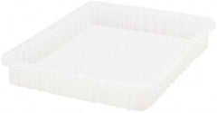 Quantum Storage - Clear Polypropylene Dividable Container - Stacking, 22-1/2" Long x 17-1/2" Wide x 3" High - Industrial Tool & Supply