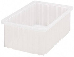 Quantum Storage - Clear Polypropylene Dividable Container - Stacking, 16-1/2" Long x 10.9" Wide x 6" High - Industrial Tool & Supply