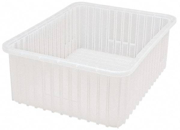 Quantum Storage - Clear Polypropylene Dividable Container - Stacking, 22-1/2" Long x 17-1/2" Wide x 8" High - Industrial Tool & Supply