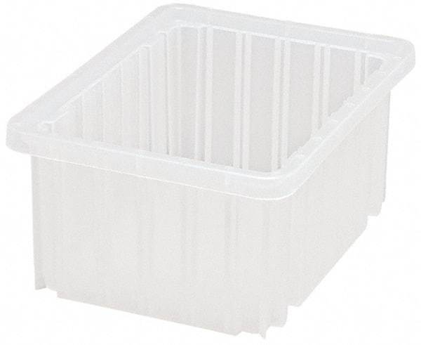 Quantum Storage - Clear Polypropylene Dividable Container - Stacking, 10.9" Long x 8.3" Wide x 5" High - Industrial Tool & Supply