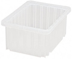 Quantum Storage - Clear Polypropylene Dividable Container - Stacking, 10.9" Long x 8.3" Wide x 5" High - Industrial Tool & Supply