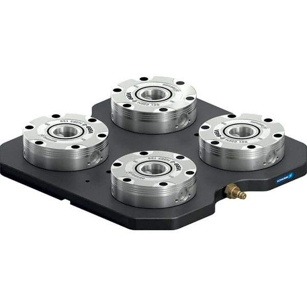 Schunk - NSL Manual CNC Quick Change Clamping Module - 4 Module Center, Top Mount, 7,500 kN Retention Force, 6 bar (87 Lb/Sq In) Unlocking Pressure, 0.005mm Repeatability - Industrial Tool & Supply