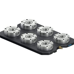 Schunk - NSL Manual CNC Quick Change Clamping Module - 6 Module Center, Top Mount, 7,500 kN Retention Force, 6 bar (87 Lb/Sq In) Unlocking Pressure, 0.005mm Repeatability - Industrial Tool & Supply