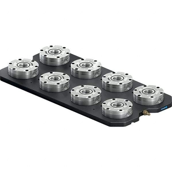 Schunk - NSL Manual CNC Quick Change Clamping Module - 8 Module Center, Top Mount, 7,500 kN Retention Force, 6 bar (87 Lb/Sq In) Unlocking Pressure, 0.005mm Repeatability - Industrial Tool & Supply