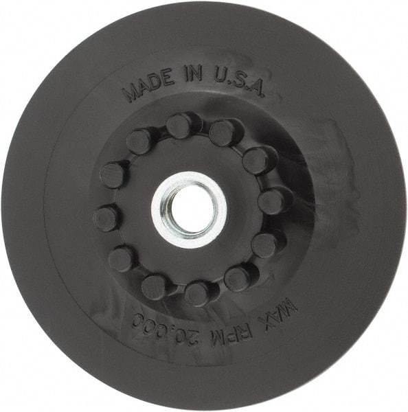 Made in USA - 5" Diam Quick-Change Disc Backing Pad - Medium Density, 20,000 RPM, Speed-Lok Compatible - Industrial Tool & Supply