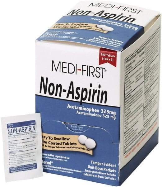 Medique - Original Flavor Medi-First Non-Aspirin Tablets - Headache & Pain Relief - Industrial Tool & Supply