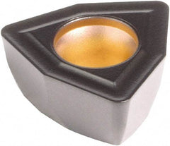 Kennametal - DFT05T308 HP Grade KCU25 Carbide Indexable Drill Insert - AlTiN Finish, Trigon, 8mm Inscribed Circle - Industrial Tool & Supply