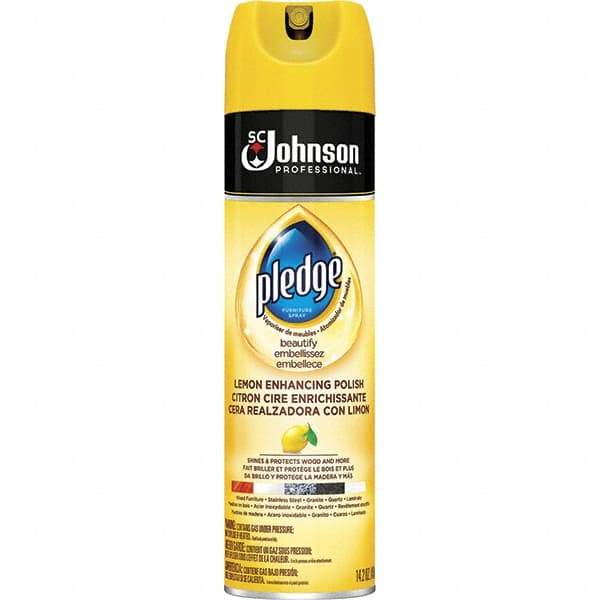 Pledge - 14.2 Fluid Ounce Furniture Polish - Lemon Scent, Aerosol Can - Industrial Tool & Supply
