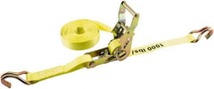 Erickson Manufacturing - 15' Long x 1" Wide, 3,000 Lb Basket Capacity, Polyester Web Sling - Yellow - Industrial Tool & Supply