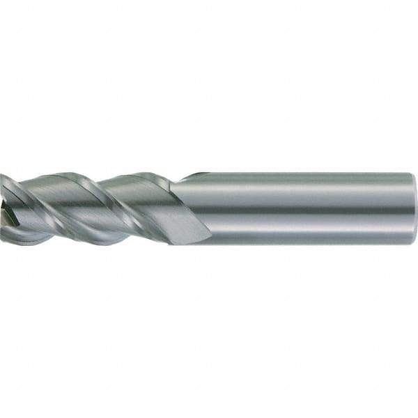 Kennametal - 5/8", 3 Flute, Single End, Solid Carbide, Corner Radius End Mill - 4" OAL, 37° Helix, Right Hand Flute, 2-1/8" LOC, Right Hand Cut - Industrial Tool & Supply