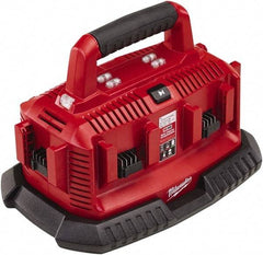 Milwaukee Tool - 18 Volt, 6 Battery Lithium-Ion Power Tool Charger - 30 min to 1 hr to Charge, Pass Through Plug Power Source - Industrial Tool & Supply