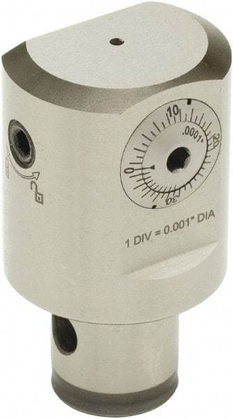 Parlec - 50.8mm Body Diam, Manual Single Cutter Boring Head - 2mm to 20mm Bore Diam - Exact Industrial Supply