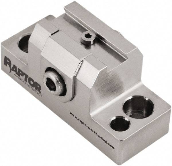 Raptor Workholding - 1-1/4" High x 1" Wide x 2-1/2" Long Dovetail Vise - 3/8" Jaw Opening Capacity, 1/8" High x 1-1/4" Wide Jaw, For 4 & 5 Axis Workholding Systems - Industrial Tool & Supply