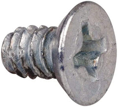 Value Collection - #6-32 UNC Thread, 1/4" OAL, #2 Phillips Drive Steel Thread Cutting Screw - Flat Undercut Head, Grade 1016-1024, Point Type F, Zinc-Plated Finish - Industrial Tool & Supply