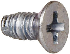 Value Collection - #8-32 UNC Thread, 3/8" OAL, #2 Phillips Drive Steel Thread Cutting Screw - Flat Head, Grade 1016-1024, Point Type F, Zinc-Plated Finish - Industrial Tool & Supply