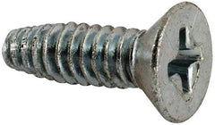 Value Collection - #10-24 UNC Thread, 5/8" OAL, #2 Phillips Drive Steel Thread Cutting Screw - Flat Head, Grade 1016-1024, Point Type F, Zinc-Plated Finish - Industrial Tool & Supply