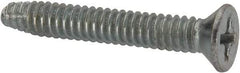 Value Collection - #10-24 UNC Thread, 1-1/4" OAL, #2 Phillips Drive Steel Thread Cutting Screw - Flat Head, Grade 1016-1024, Point Type F, Zinc-Plated Finish - Industrial Tool & Supply