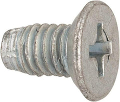Value Collection - #10-32 UNF Thread, 3/8" OAL, #2 Phillips Drive Steel Thread Cutting Screw - Flat Undercut Head, Grade 1016-1024, Point Type F, Zinc-Plated Finish - Industrial Tool & Supply