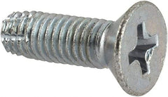 Value Collection - #10-32 UNF Thread, 5/8" OAL, #2 Phillips Drive Steel Thread Cutting Screw - Flat Head, Grade 1016-1024, Point Type F, Zinc-Plated Finish - Industrial Tool & Supply