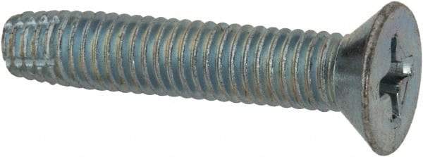 Value Collection - #10-32 UNF Thread, 1" OAL, #2 Phillips Drive Steel Thread Cutting Screw - Flat Head, Grade 1016-1024, Point Type F, Zinc-Plated Finish - Industrial Tool & Supply