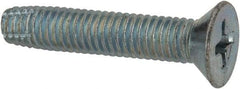 Value Collection - #10-32 UNF Thread, 1" OAL, #2 Phillips Drive Steel Thread Cutting Screw - Flat Head, Grade 1016-1024, Point Type F, Zinc-Plated Finish - Industrial Tool & Supply