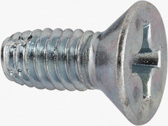 Value Collection - 5/16-18 UNC Thread, 3/4" OAL, #4 Phillips Drive Steel Thread Cutting Screw - Flat Head, Grade 1016-1024, Point Type F, Zinc-Plated Finish - Industrial Tool & Supply