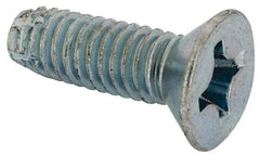 Value Collection - 5/16-18 UNC Thread, 1" OAL, #4 Phillips Drive Steel Thread Cutting Screw - Flat Head, Grade 1016-1024, Point Type F, Zinc-Plated Finish - Industrial Tool & Supply