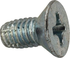 Value Collection - 3/8-16 UNC Thread, 3/4" OAL, #4 Phillips Drive Steel Thread Cutting Screw - Flat Head, Grade 1016-1024, Point Type F, Zinc-Plated Finish - Industrial Tool & Supply
