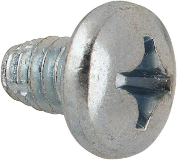 Value Collection - 1/4-20 UNC Thread, 3/8" Length Under Head, #3 Phillips Drive Steel Thread Cutting Screw - Pan Head, Grade 1016-1024, Point Type F, Zinc-Plated Finish - Industrial Tool & Supply