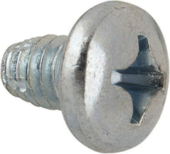 Value Collection - 1/4-20 UNC Thread, 3/8" Length Under Head, #3 Phillips Drive Steel Thread Cutting Screw - Pan Head, Grade 1016-1024, Point Type F, Zinc-Plated Finish - Industrial Tool & Supply