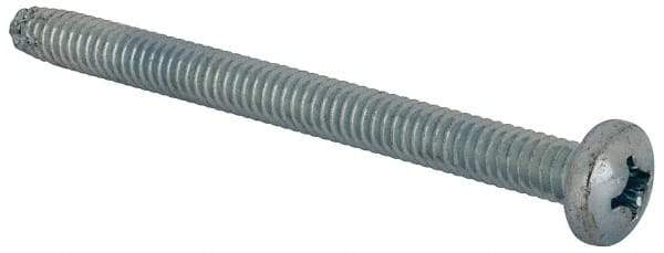 Value Collection - 1/4-20 UNC Thread, 3" Length Under Head, #3 Phillips Drive Steel Thread Cutting Screw - Pan Head, Grade 1016-1024, Point Type F, Zinc-Plated Finish - Industrial Tool & Supply