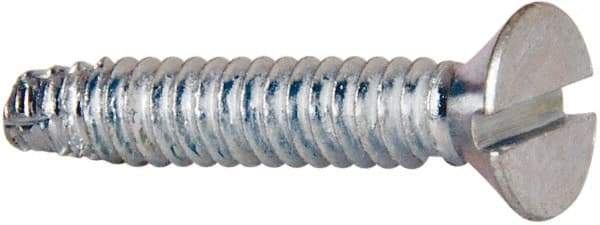 Value Collection - #6-32 UNC Thread, 3/4" OAL, #2 Slotted/Phillips Drive Steel Thread Cutting Screw - Flat Head, Grade 1016-1024, Point Type F, Zinc-Plated Finish - Industrial Tool & Supply