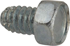 Value Collection - 1/4-20 UNC Thread, 3/8" Length Under Head, Hex Drive Steel Thread Cutting Screw - Hex Head, Grade 1016-1024, Point Type F, Zinc-Plated Finish - Industrial Tool & Supply