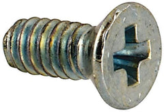 Value Collection - #3-48 UNC, 1/4" OAL Phillips Drive Machine Screw - Flat Head, Grade J82 Steel, Zinc-Plated Finish, Without Washer - Industrial Tool & Supply