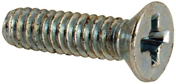 Value Collection - #3-48 UNC, 3/8" OAL Phillips Drive Machine Screw - Flat Head, Grade J82 Steel, Zinc-Plated Finish, Without Washer - Industrial Tool & Supply
