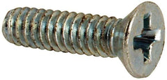Value Collection - #3-48 UNC, 3/8" OAL Phillips Drive Machine Screw - Flat Head, Grade J82 Steel, Zinc-Plated Finish, Without Washer - Industrial Tool & Supply