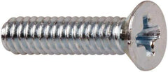 Value Collection - #3-48 UNC, 7/16" OAL Phillips Drive Machine Screw - Flat Head, Grade J82 Steel, Zinc-Plated Finish, Without Washer - Industrial Tool & Supply