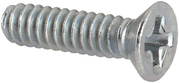 Value Collection - #4-40 UNC, 7/16" OAL Phillips Drive Machine Screw - Flat Head, Grade J82 Steel, Zinc-Plated Finish, Without Washer - Industrial Tool & Supply