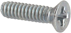 Value Collection - #4-40 UNC, 7/16" OAL Phillips Drive Machine Screw - Flat Head, Grade J82 Steel, Zinc-Plated Finish, Without Washer - Industrial Tool & Supply